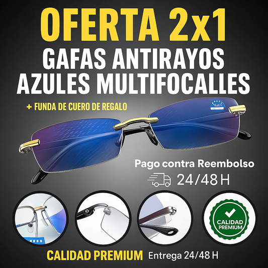 Gafas Antirayos Azules + Funda de Cuero (GRATIS) - Edición Limitada